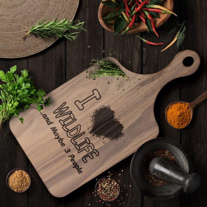 I Love Wildlife and Maybe 3 People Cutting Board