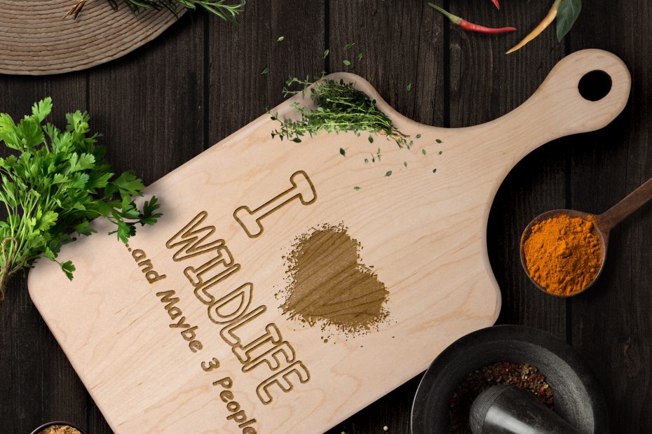 I Love Wildlife and Maybe 3 People Cutting Board