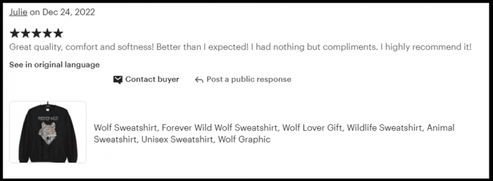 Wolf Sweatshirt Feedback